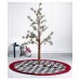  Plaid Fabric Christmas Tree Skirt with Red Trim