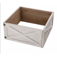 Glitzhome Washed White Wooden Tree Collar Kd