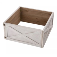 Glitzhome Washed White Wooden Tree Collar Kd