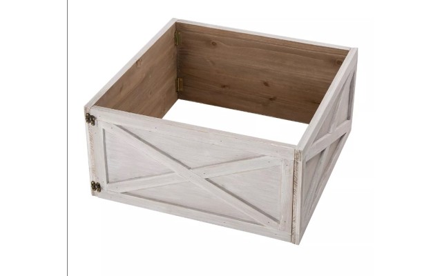  Washed White Wooden Tree Collar Kd