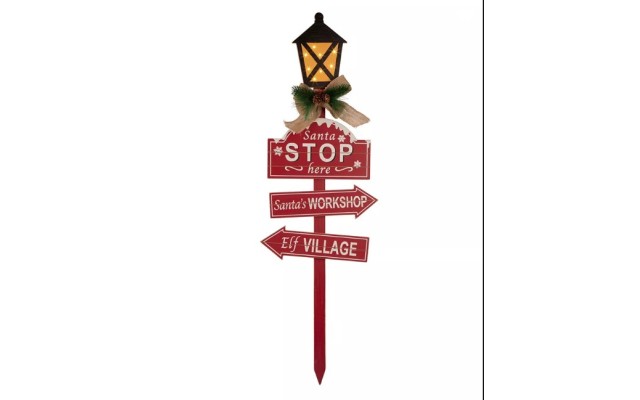  Wooden Christmas Yard Stake, with Led Light