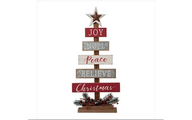  Wooden Sign Table Tree Decor, 20''