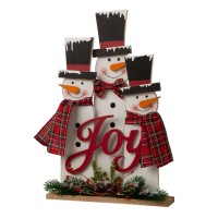 Glitzhome Wooden Snowman Family Table or Standing Decor