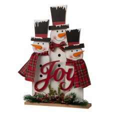 Glitzhome Wooden Snowman Family Table or Standing Decor