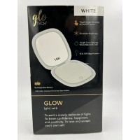 GloTech LED Compact Makeup Mirror – White