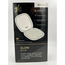 GloTech LED Compact Makeup Mirror – White