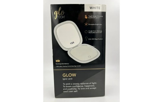  LED Compact Makeup Mirror – White