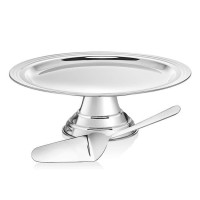 Godinger 97607 13 x 13 x 5 in. Revere Cake Stand with Serving Set