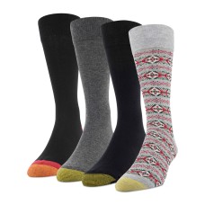 Gold Toe Mens Christmas Fairisle 4 Pack Holiday Crew Socks