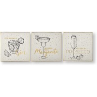 Graham & Brown Drinks Collection Wall Art, Black/White/Gold
