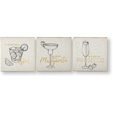 Graham & Brown Drinks Collection Wall Art, Black/White/Gold
