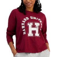Grayson Threads Black Juniors’ Harvard Graphic Top, Red, Medium