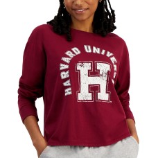 Grayson Threads Black Juniors’ Harvard Graphic Top, Red, Medium