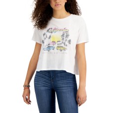 Grayson Threads Black Womens California Car-Print T-Shirt