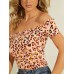  Kayci Ruffled Off-The-Shoulder Top, Large, Orange