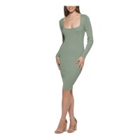 Guess Womens Ribbed-Knit Midi Dress, Green/S