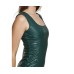  Womens Side-Ruched Faux-Leather Sheath Dress, Green/2