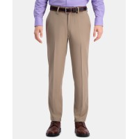 Haggar Men’s Cool 18 Pro Slim-Fit 4-Way Stretch Moisture-Wicking Non-Iron Dress, Tan, 34×30