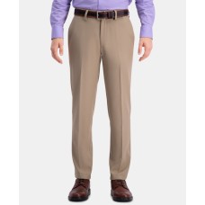 Haggar Men’s Cool 18 Pro Slim-Fit 4-Way Stretch Moisture-Wicking Non-Iron Dress, Tan, 34×30