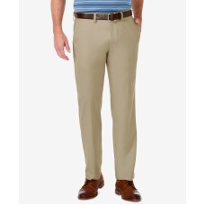Haggar Men’s Cool 18 Pro Stretch Straight Fit Flat Front Dress Pants, Beige, 34×30