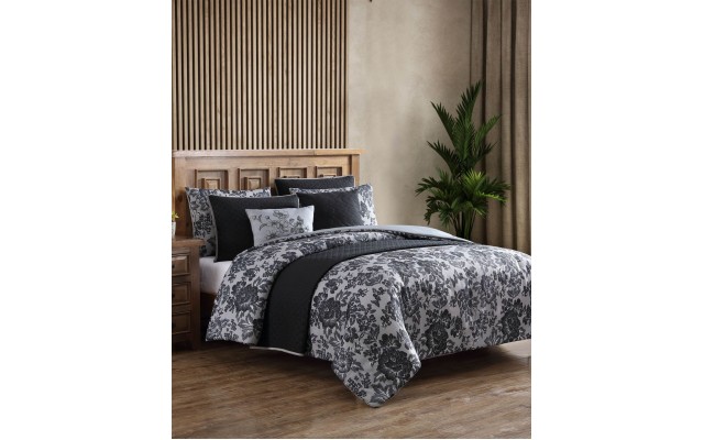  Marilyn 8-Pc. Full/Queen Comforter and Coverlet Set, Charcoal, Full/Queen