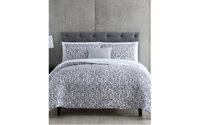  Maxson 12-Pc. Reversible King Comforter Set, Gray/White