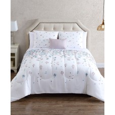 Hallmart Collectibles Waterfall Floral Reversible 12-Pc. King Comforter Set, Blush/Blue, King