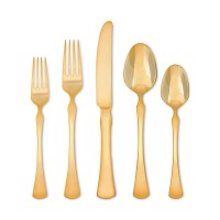 Hampton Forge Skandia Refined Gold-Tone 5-Pc. Place Setting (MISSING SALAD FORK) SET OF 4