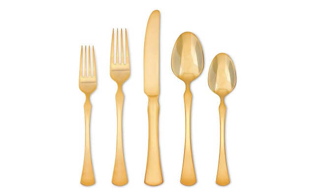  Skandia Refined Gold-Tone 5-Pc. Place Setting (MISSING SALAD FORK) SET OF 4