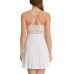  Bouquet Lace Chemise Nightgown, Medium, White