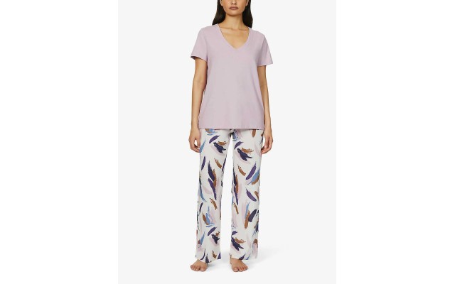  Sleep & Lounge Woven Viscose Pants, Multi, Small