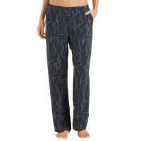 HANRO Women’s Lille Woven Long Pant, Black, Large