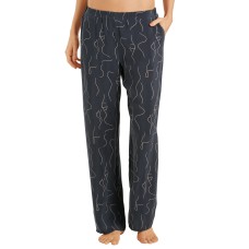 HANRO Women’s Lille Woven Long Pant, Black, Large