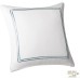  Modern Design Decorative Pillow Hypoallergenic Sofa Cushion Lumbar, Back Support, Square 16″ x 16″, Chelse, Satin,Blue/Ivory