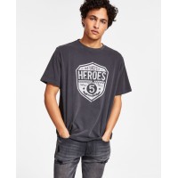 Heroes Motors Men’s Logo Graphic T-Shirt, Gray, XX-Large