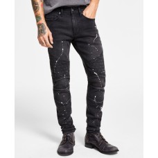 Heroes Motors Mens Moto Super-Slim Fit Jeans, 31X32, Black