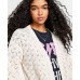  Juniors’ Bubble Sleeve Cardigan, White/XS