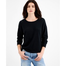Hippie Rose Juniors Cutout-Back Knit Top, Black, Medium
