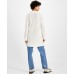  Juniors Drop-Shoulder Open-Front Cardigans, White, Large