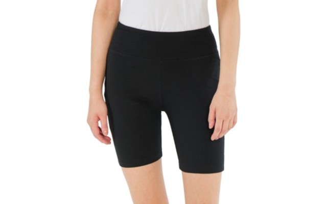  Juniors’ High-Rise Biker Shorts, Black, X-Small