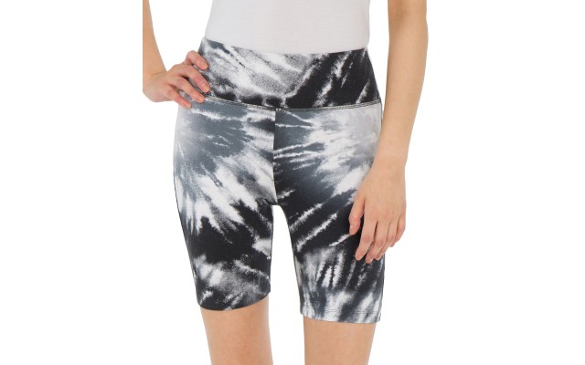  Juniors High-Rise Graphic Biker Shorts, Black, Small