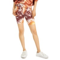 Hippie Rose Juniors High-Rise Graphic Biker Shorts, Brown, X-Small