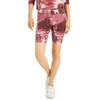 Hippie Rose Juniors High-Rise Graphic Biker Shorts, Burgundy, Medium