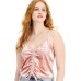  Juniors’ Ruched Tie-Hem Camisole, Light Pink/S