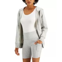 Hippie Rose Juniors’ Side Pocket Biker Shorts, Light Grey, X-Small