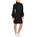  Juniors Turtleneck Sweater Dress, Black, Small