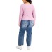  Trendy Plus Size Ruched Hook-and-Eye-Front Top, Purple, 1X