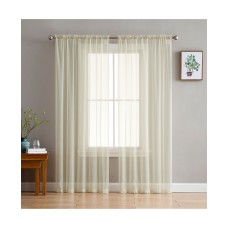 Hlc. me Canberra Sheer Voile Rod Pocket Curtain Panels