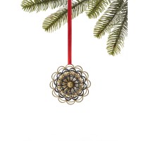 Holiday Lane Black Tie Black & Gold-Tone Snowflake with Glitter Ornament