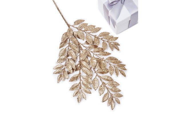  Blessed Gold Sparkly Leaf Pick Ornament